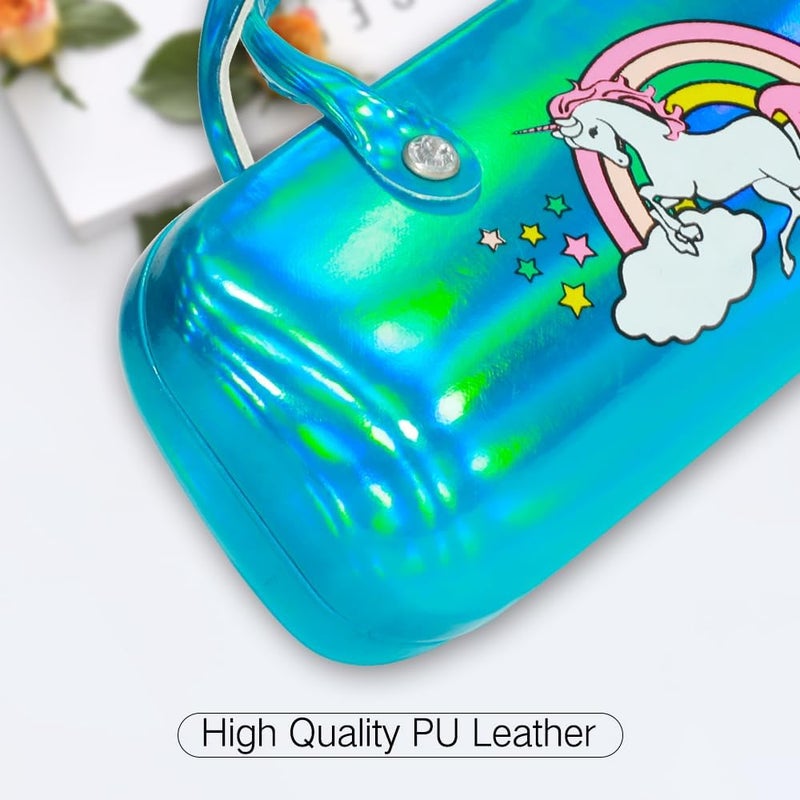 PERFECTSIGHT Store Hard Shell Eyeglasses Case, PU Leather Protective Glasses Case, Cute Eyeglass Case for Women Men Girls - Image 2